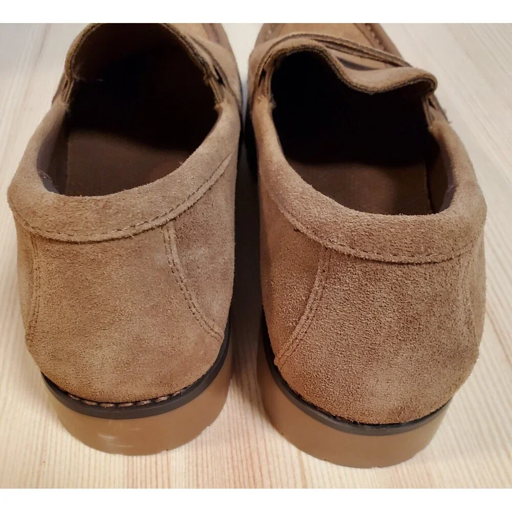 Skechers Womens 9 Cypress Chic Surge Brown Tan Beige Suede Penny Loafers - Picture 6 of 11